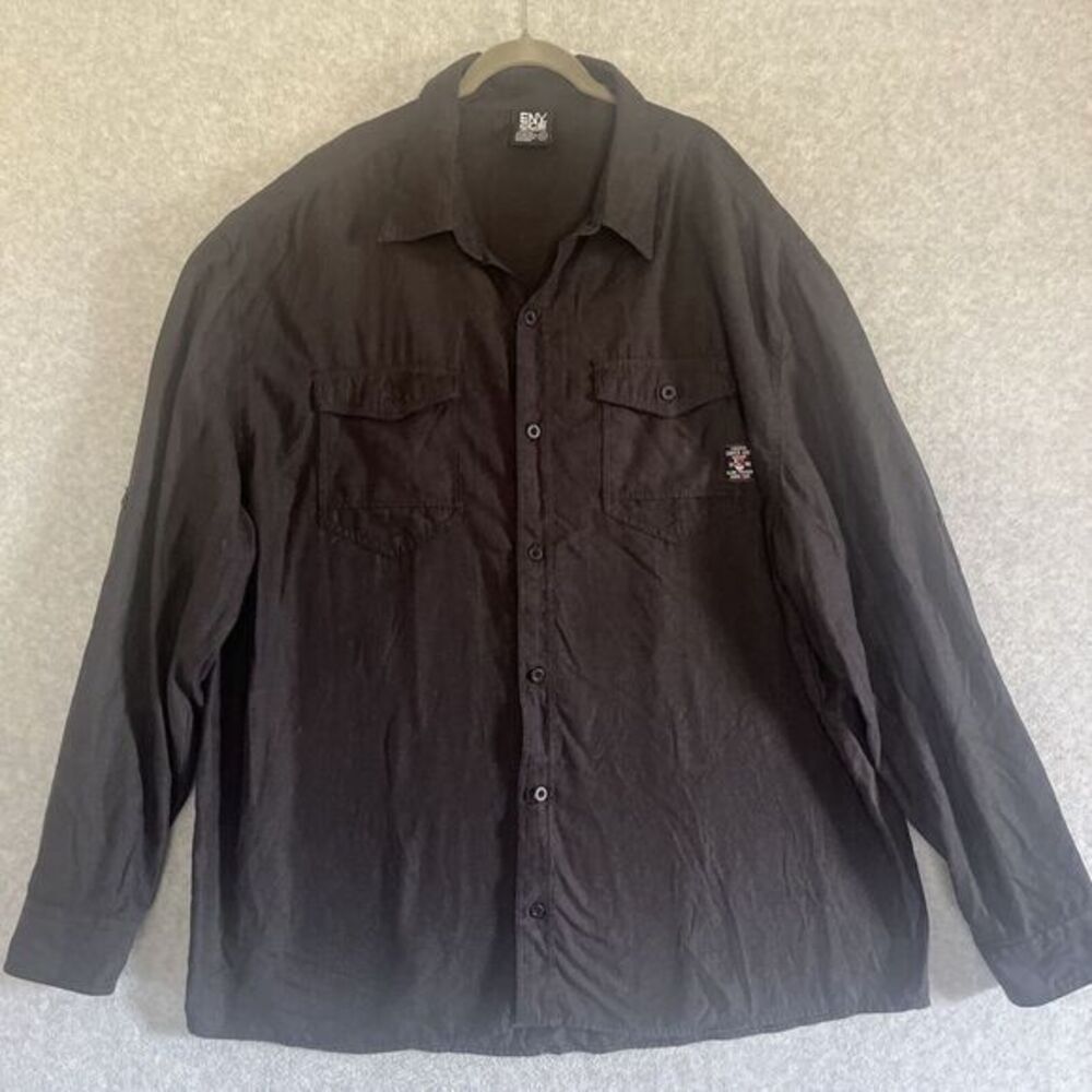 ENYCE Premium Shirt Mens 5X Black Sean Combs Hip Hop Streetwear Designer Patch V